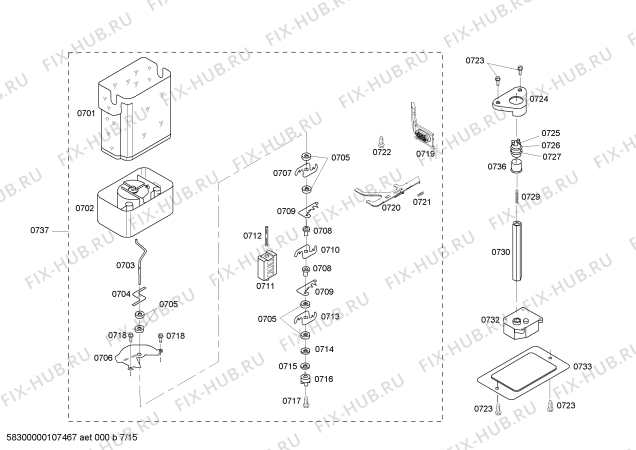 Схема №5 KBUDT4250A 42" SXS REFRIG (SS) DESIGNER HDL с изображением Зажим для посудомоечной машины Bosch 00601760
